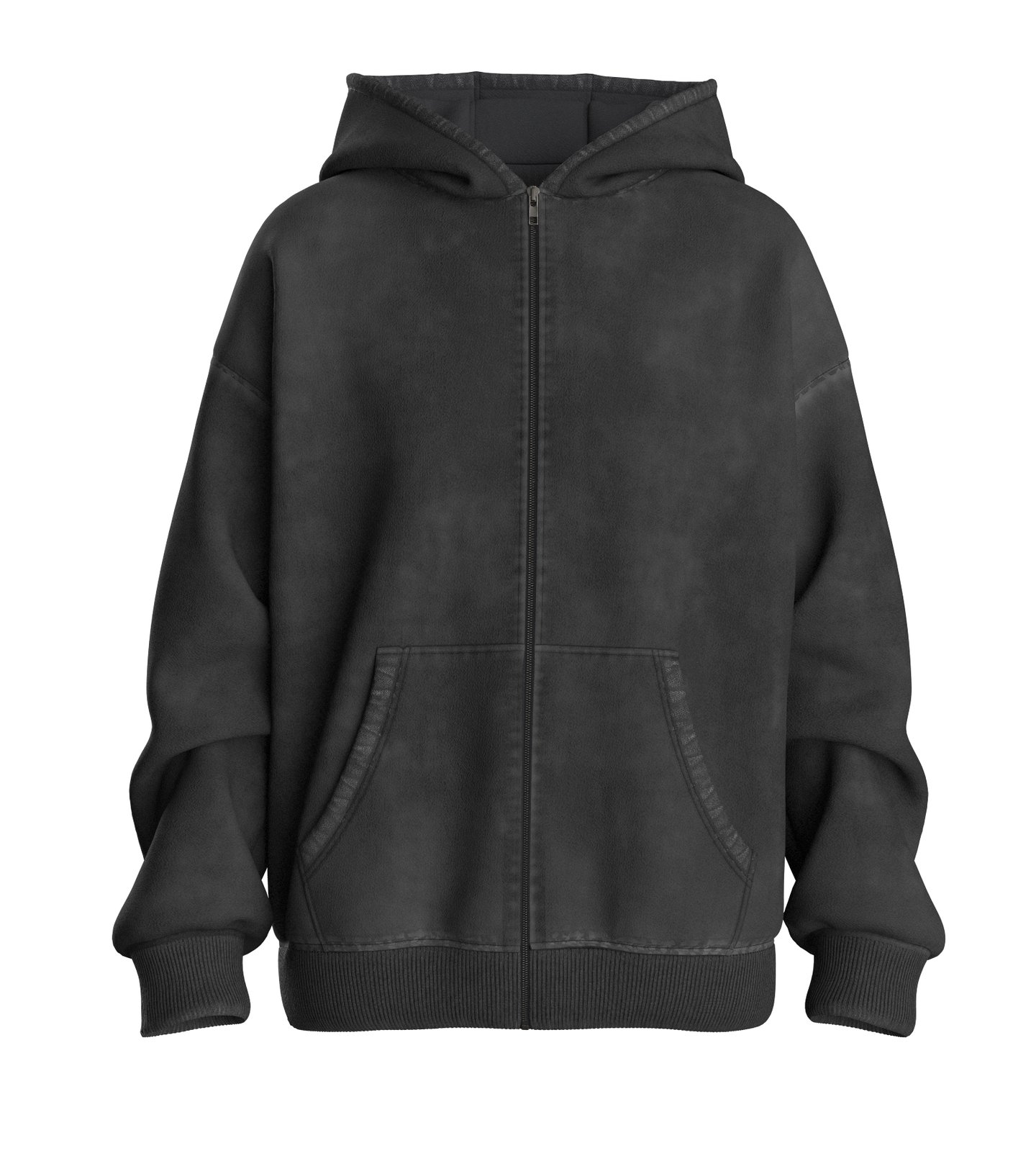 Washed zip online hoodie